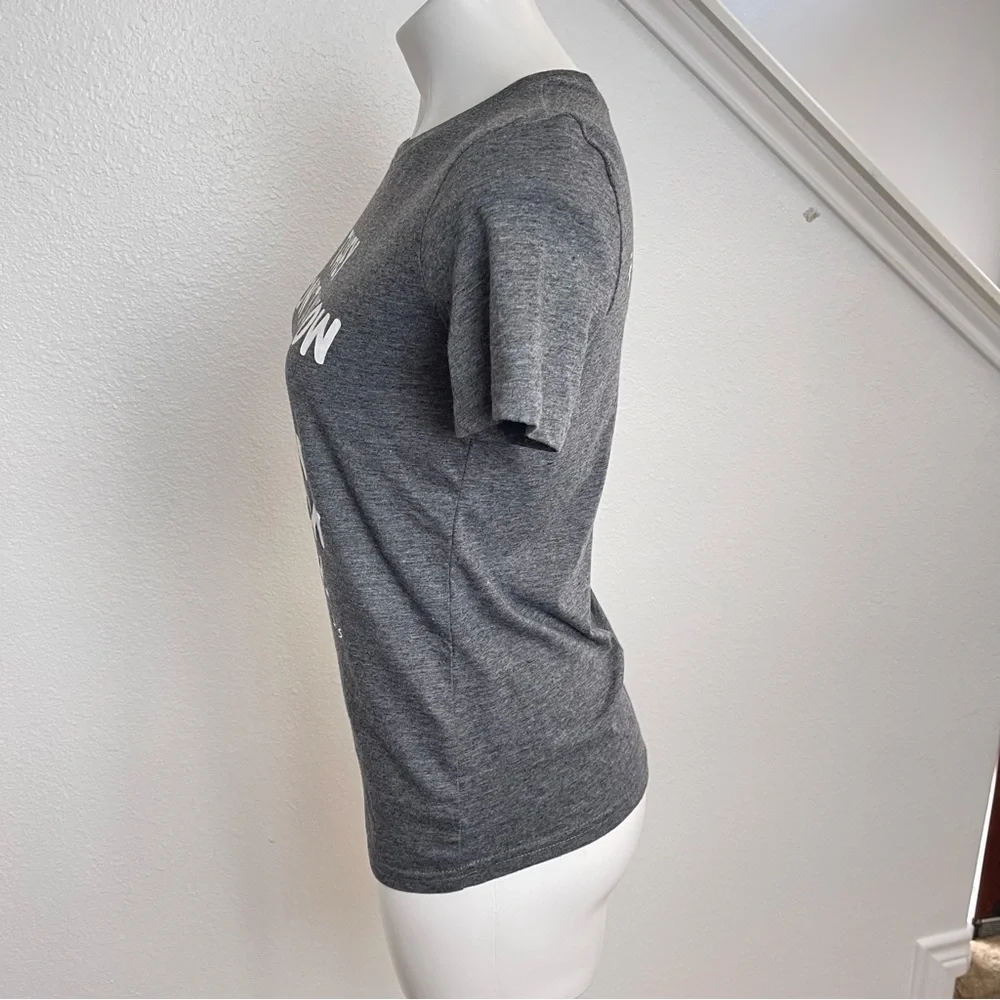 FRIENDS grey scoop neck t-shirt size XS  They don't know that we know slogan - Picture 3 of 4